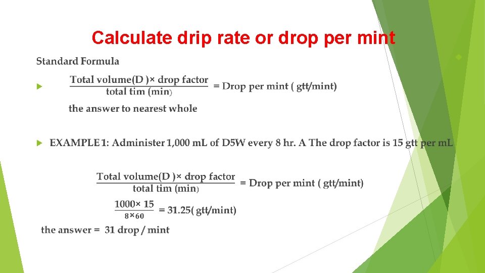 Calculate drip rate or drop per mint 