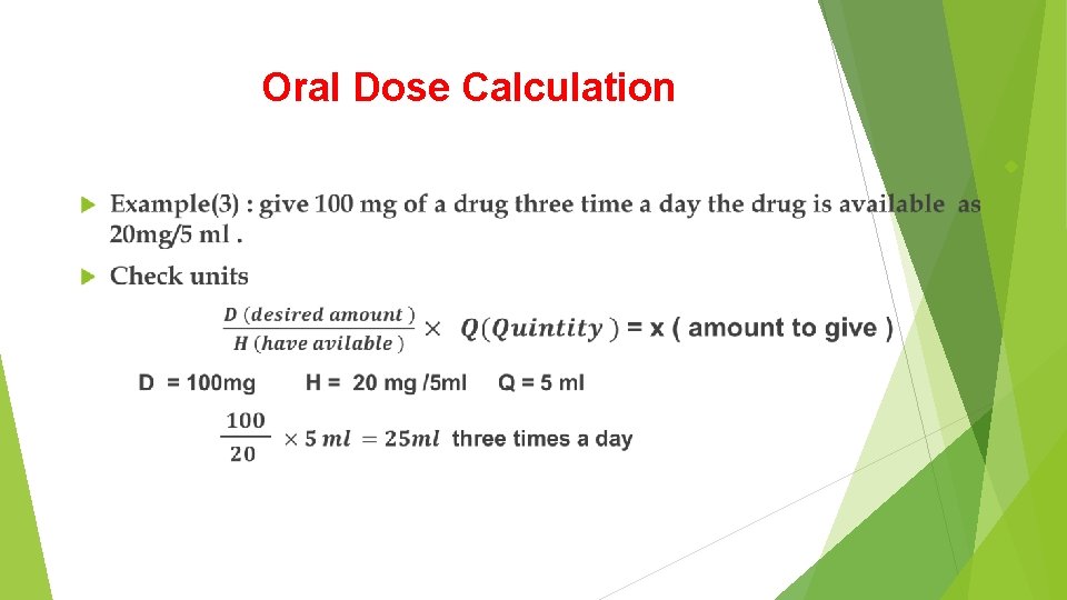 Oral Dose Calculation 