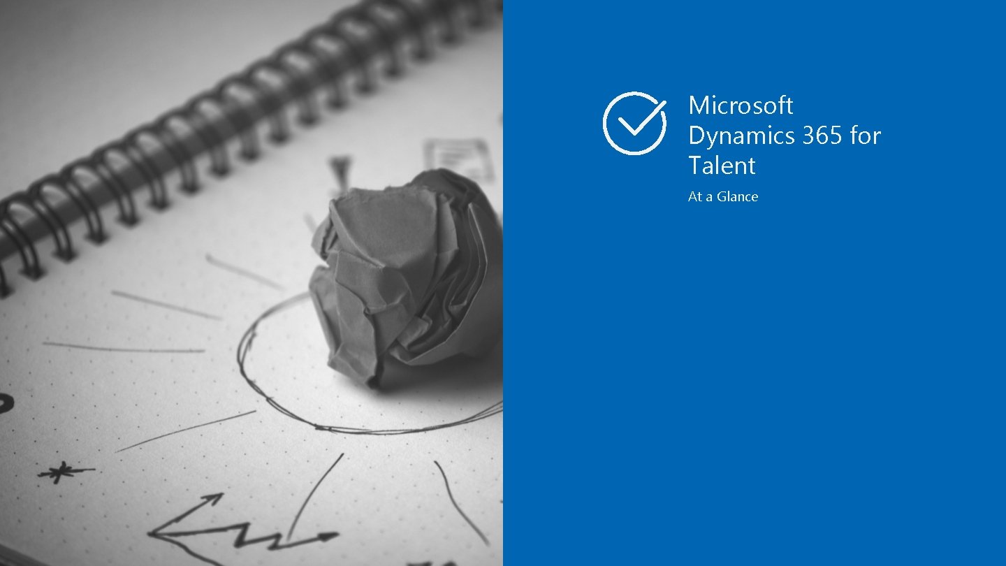 Microsoft Dynamics 365 for Talent At a Glance 
