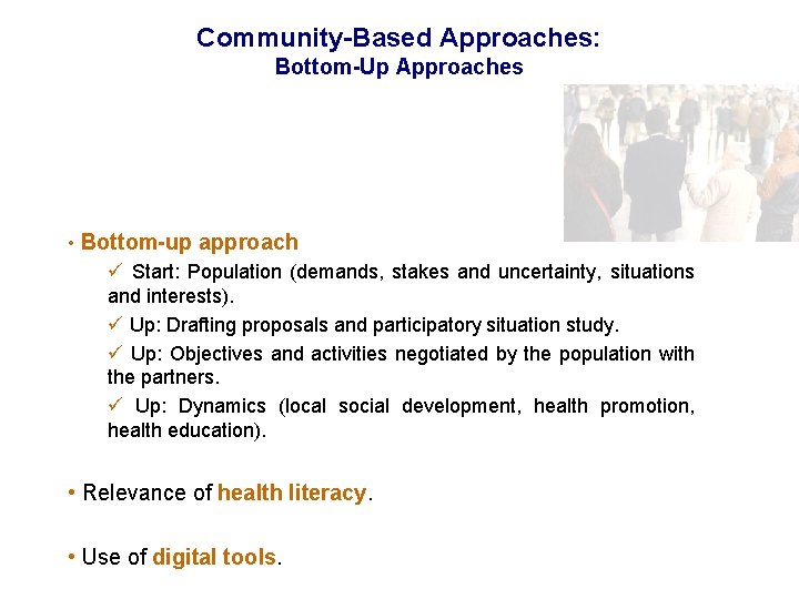 MODULE 4 KNOWLEDGE APPLICATION Unit 5 Communitybased approaches