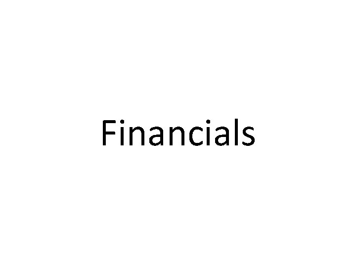 Financials 