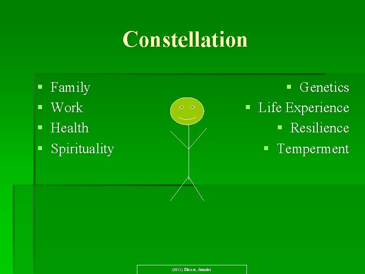 Constellation § § § Genetics § Life Experience § Resilience § Temperment Family Work