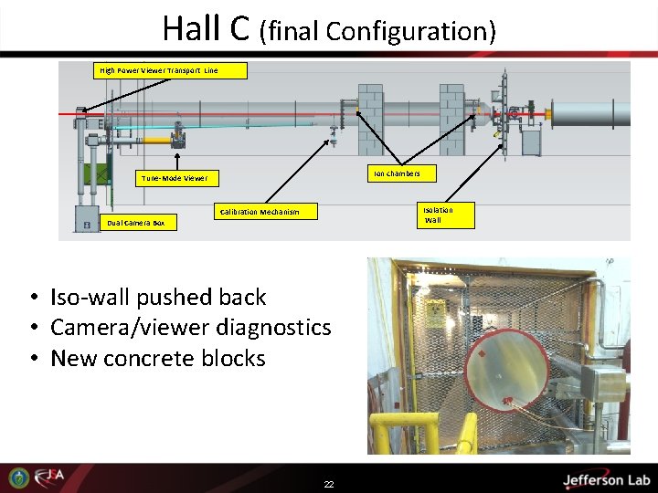 Hall C (final Configuration) High Power Viewer Transport Line Ion chambers Tune-Mode Viewer Isolation