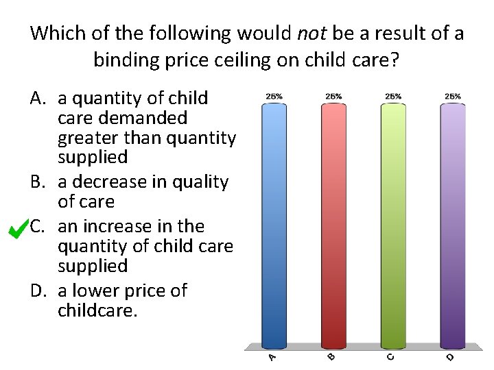 Which of the following would not be a result of a binding price ceiling