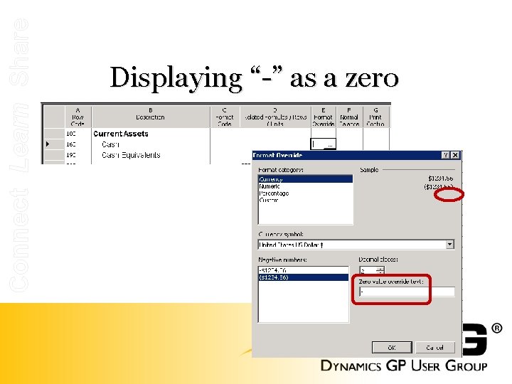 Connect Learn Share Displaying “-” as a zero Connect Learn Share Displaying “-” as a zero