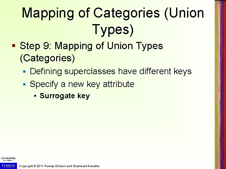 Mapping of Categories (Union Types) § Step 9: Mapping of Union Types (Categories) Defining
