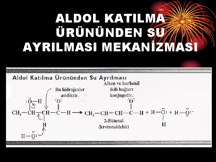 ALDOL KATILMA ÜRÜNÜNDEN SU AYRILMASI MEKANİZMASI 