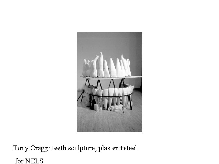 Tony Cragg: teeth sculpture, plaster +steel for NELS 