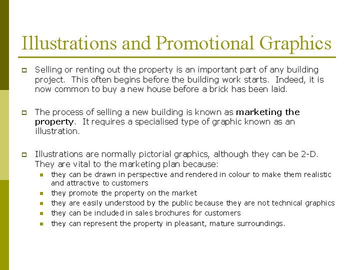 Illustrations and Promotional Graphics p Selling or renting out the property is an important