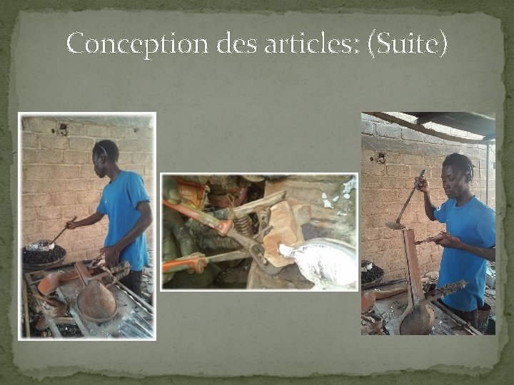 Conception des articles: (Suite) 