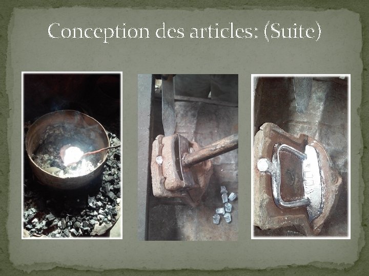 Conception des articles: (Suite) 