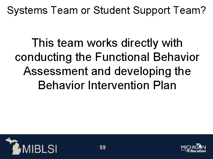 Systems Team or Student Support Team? This team works directly with conducting the Functional