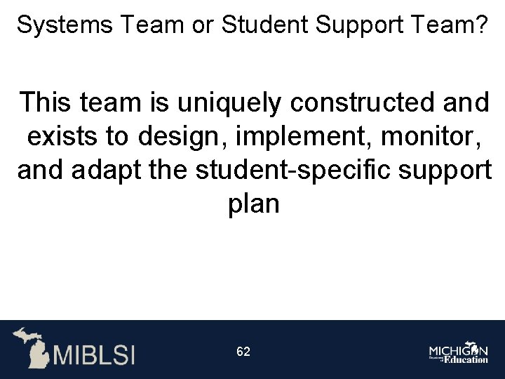 Systems Team or Student Support Team? This team is uniquely constructed and exists to