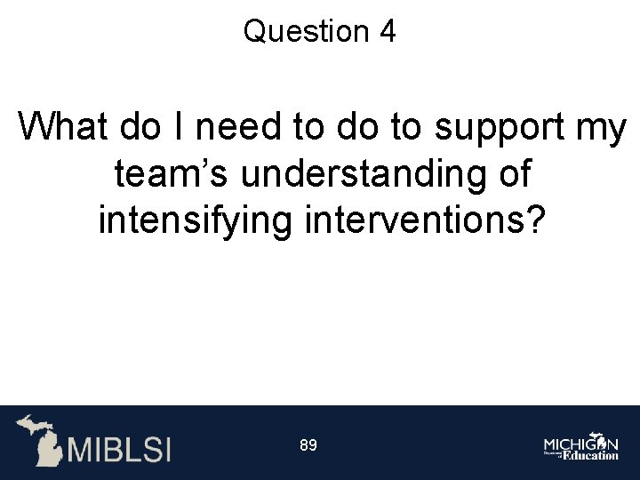 Question 4 What do I need to do to support my team’s understanding of