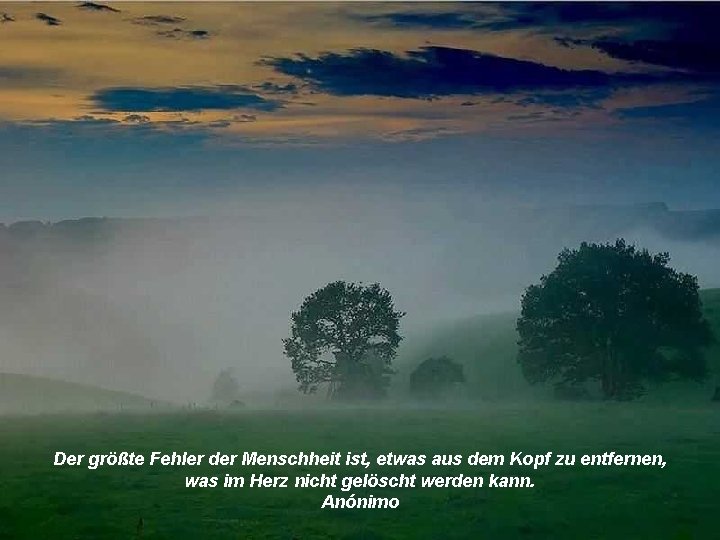 Der größte Fehler der Menschheit ist, etwas aus dem Kopf zu entfernen, was im