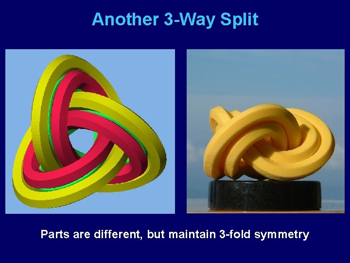 Another 3 -Way Split Parts are different, but maintain 3 -fold symmetry 
