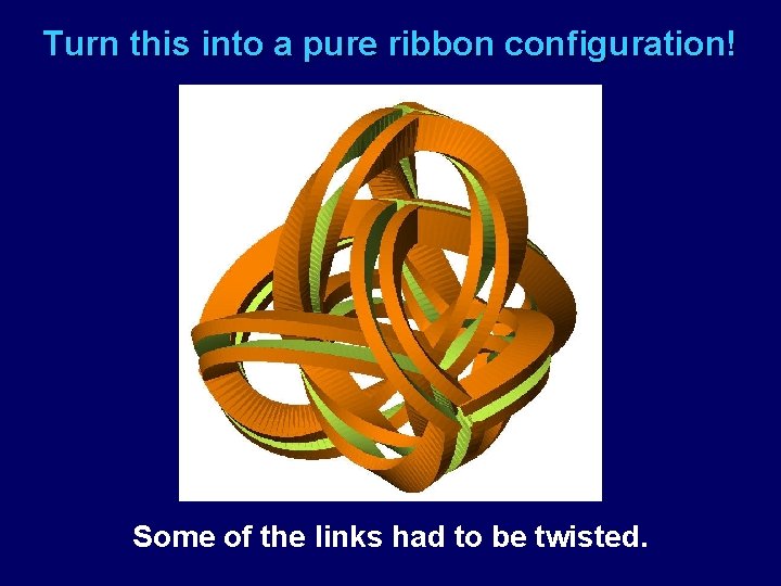 Turn this into a pure ribbon configuration! Some of the links had to be