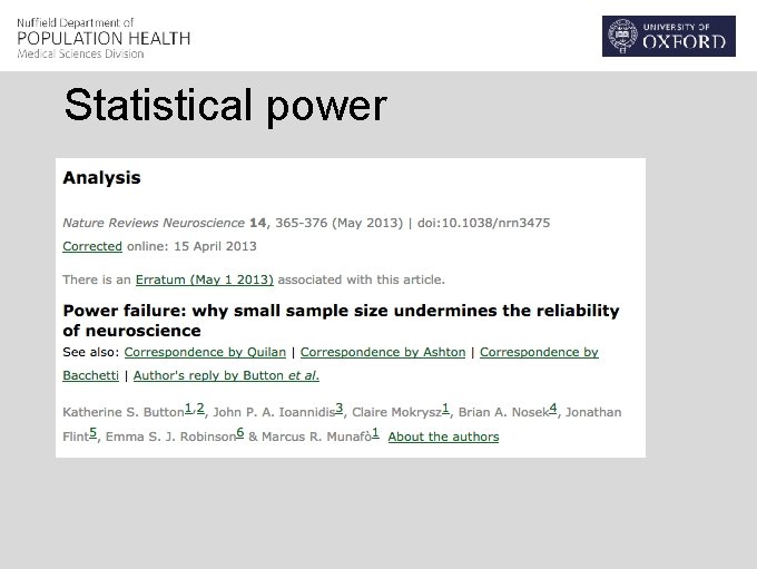 Statistical power 