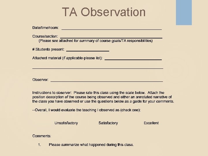 TA Observation 