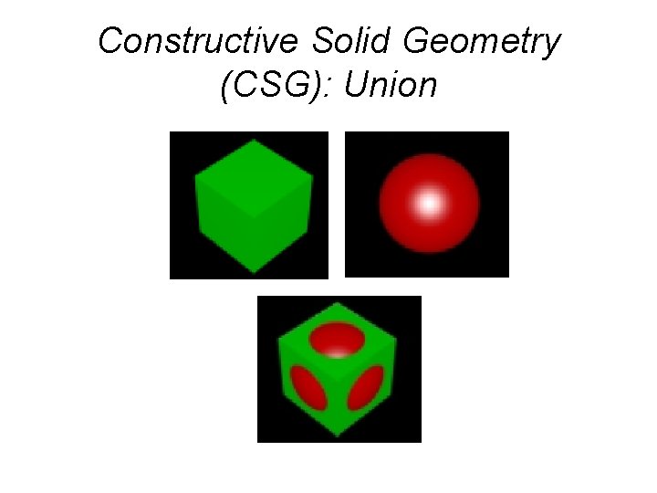 Constructive Solid Geometry (CSG): Union 
