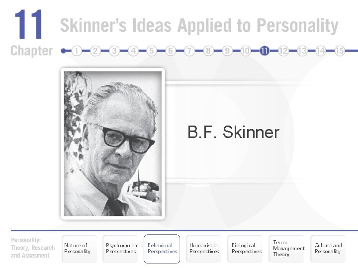 B. F. Skinner Nature of Personality Psychodynamic Behavioral Perspectives Humanistic Perspectives Biological Perspectives Terror