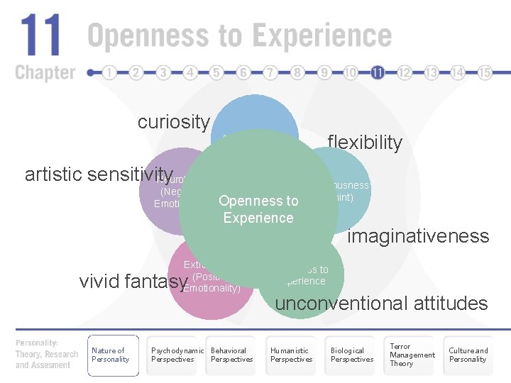 curiosity Agreeableness artistic sensitivity Neuroticism (Negative Emotionality) Conscientiousness (Constraint) Openness to Experience Extraversion (Positive