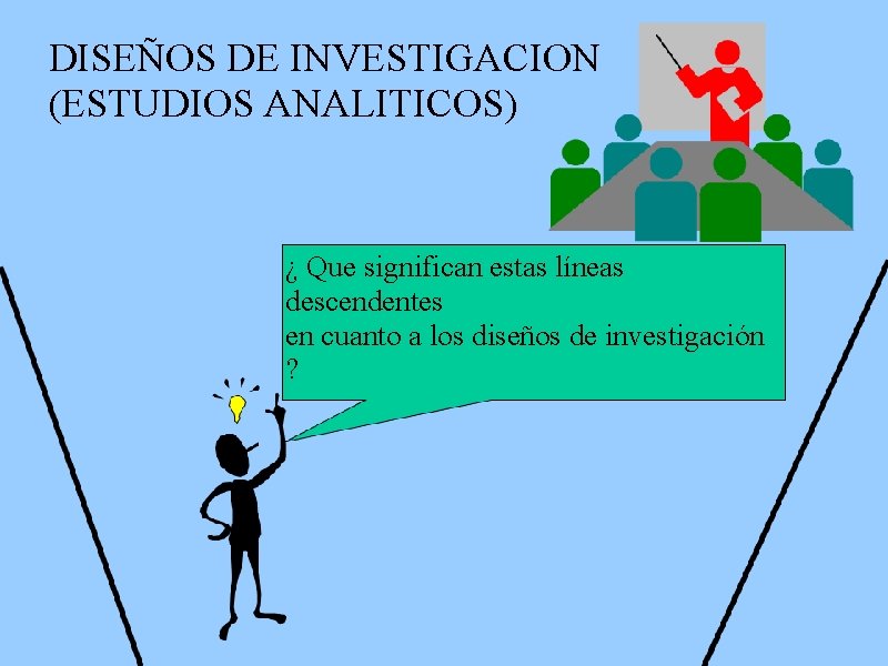 DISEÑOS DE INVESTIGACION (ESTUDIOS ANALITICOS) ¿ Que significan estas líneas descendentes en cuanto a