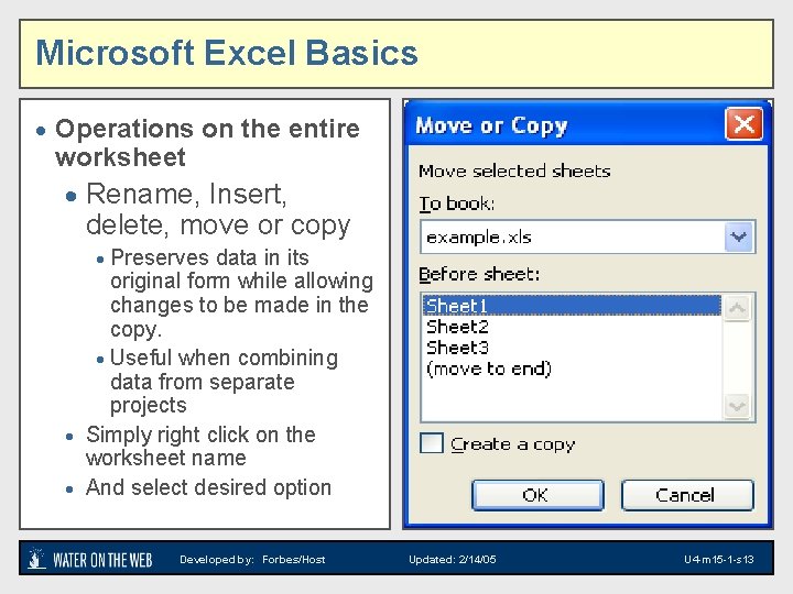 Spreadsheets and Non Spatial Databases Unit 4 Module