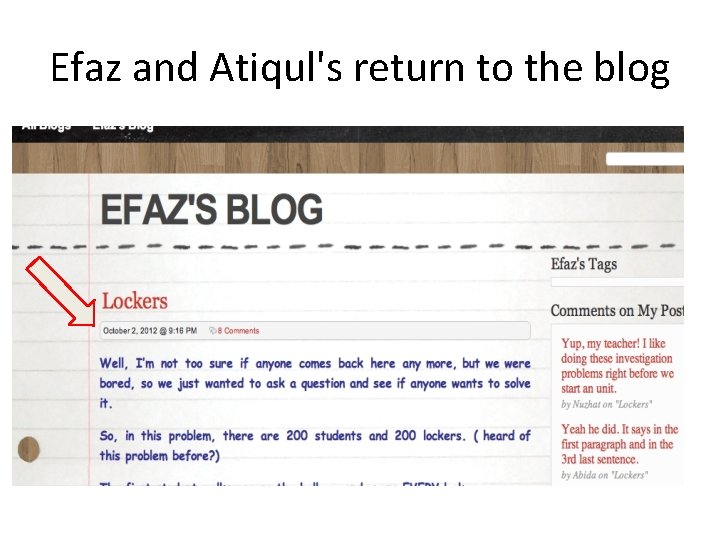 Efaz and Atiqul's return to the blog 