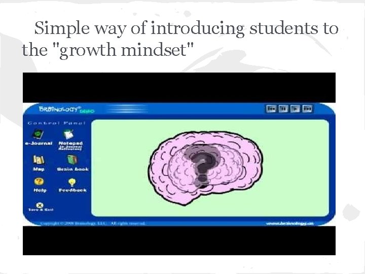 Simple way of introducing students to the "growth mindset" 