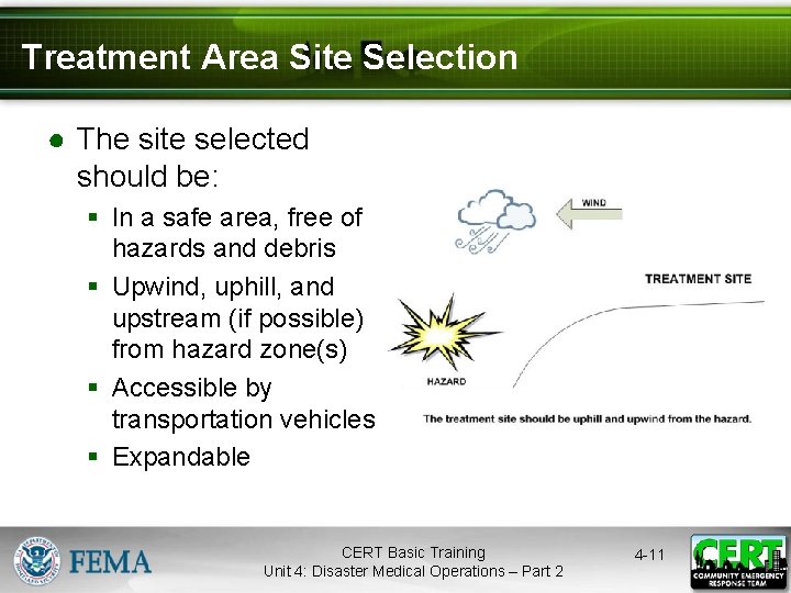 Treatment Area Site Selection ● The site selected should be: § In a safe