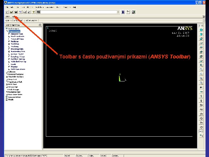 Toolbar s často používanými príkazmi (ANSYS Toolbar) 9 