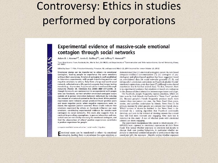 Controversy: Ethics in studies performed by corporations 