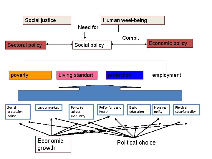 Social justice Human weel-being Need for Compl. Sectoral policy poverty Social protection policy Social Social justice Human weel-being Need for Compl. Sectoral policy poverty Social protection policy Social