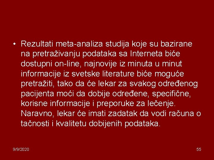  • Rezultati meta-analiza studija koje su bazirane na pretraživanju podataka sa Interneta biće