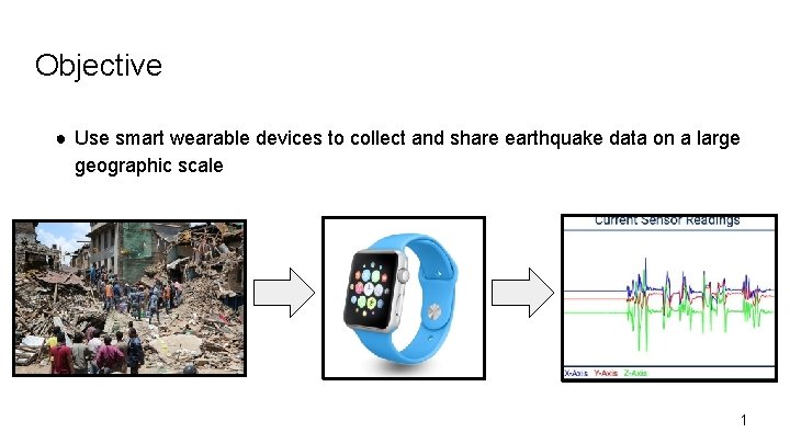 Objective ● Use smart wearable devices to collect and share earthquake data on a