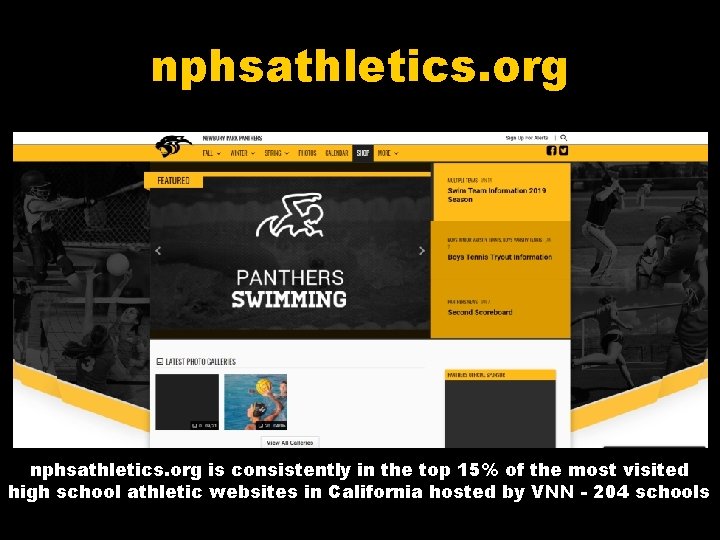 nphsathletics. org is consistently in the top 15% of the most visited high school