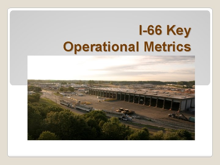 I-66 Key Operational Metrics 