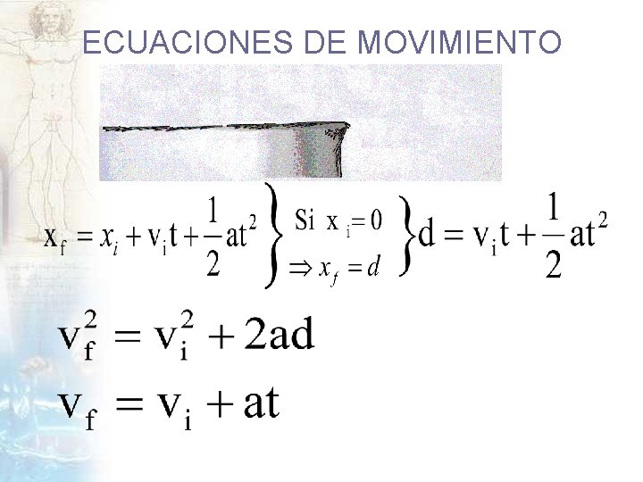 ECUACIONES DE MOVIMIENTO 