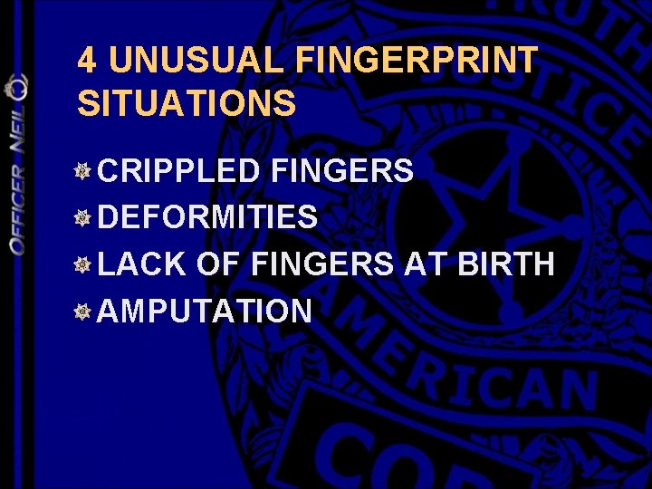4 UNUSUAL FINGERPRINT SITUATIONS CRIPPLED FINGERS DEFORMITIES LACK OF FINGERS AT BIRTH AMPUTATION 