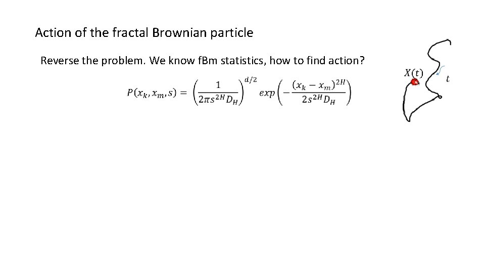 Action of the fractal Brownian particle Reverse the problem. We know f. Bm statistics,