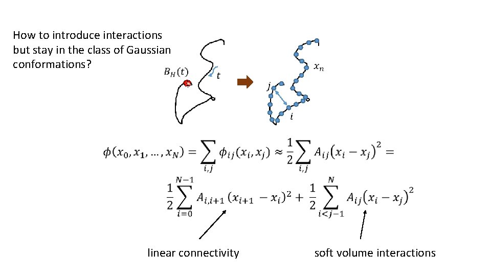 How to introduce interactions but stay in the class of Gaussian conformations? linear connectivity