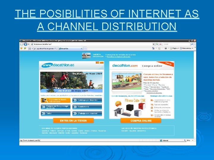 THE POSIBILITIES OF INTERNET AS A CHANNEL DISTRIBUTION 