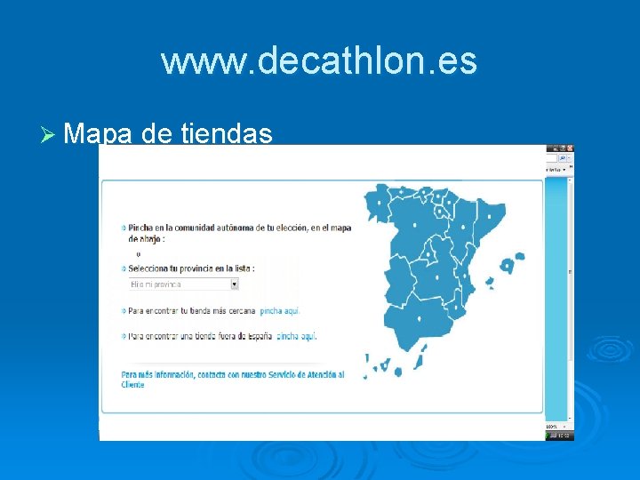 www. decathlon. es Ø Mapa de tiendas 