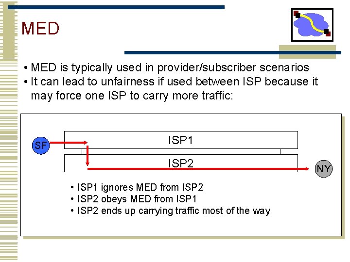 MED • MED is typically used in provider/subscriber scenarios • It can lead to
