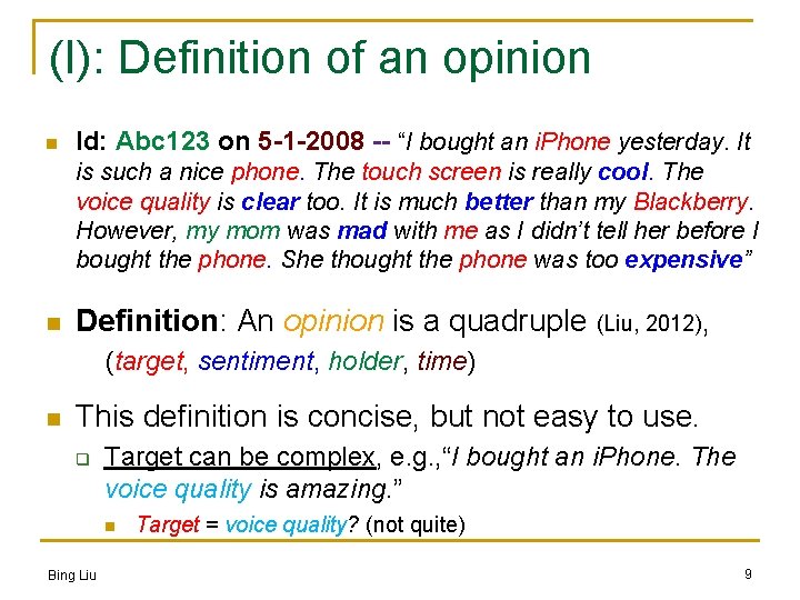 (I): Definition of an opinion n Id: Abc 123 on 5 -1 -2008 --