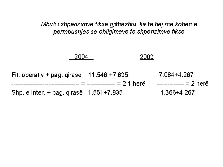 Mbuli i shpenzimve fikse gjithashtu ka te bej me kohen e permbushjes se obligimeve