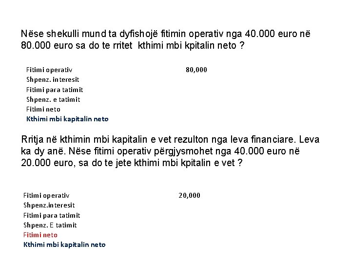 Nëse shekulli mund ta dyfishojë fitimin operativ nga 40. 000 euro në 80. 000