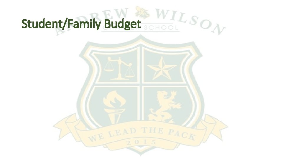 Student/Family Budget 