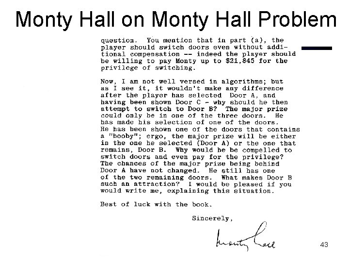Monty Hall on Monty Hall Problem 43 
